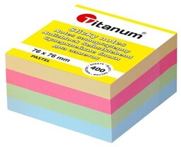 Notes samoprzylepny PASTEL kostka 76x76 mm Titanum 201671