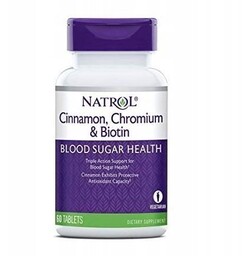 Suplement diety, Natrol Cynamon, Chrom, Biotyna 60 tabletek