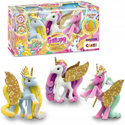 Galupy Unicorn Zestaw 3 Figurki Jednorożec Swarovski Złote