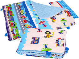 Kocyk Bobo do przedszkola 100x135 Kolorowe Pojazdy