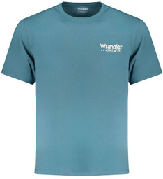 NIEBIESKI T-SHIRT MĘSKI Z KRÓTKIM RĘKAWEM WRANGLER