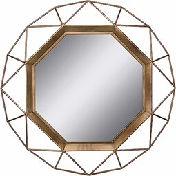 Stonebriar Złote geometryczne lustro ścienne 30 x 30
