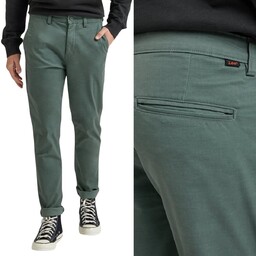 Lee SLIM CHINO Fort Green Chetopa Twill ZIELONE
