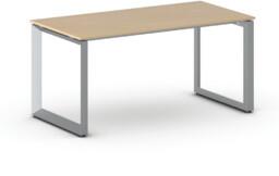 Biurko PRIMO INSPIRE, 160x80 cm, szaro-srebrna podstawa, buk