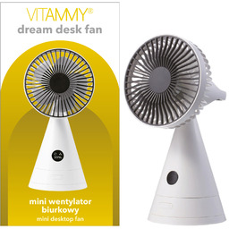 VITAMMY DREAM DESK FAN SZARY Mini wentylator biurkowy