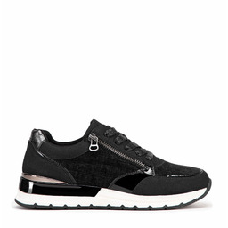 Damskie sneakersy z suwakiem na boku czarne