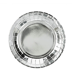 Talerzyki papierowe srebrne - 23 cm - 6
