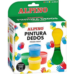 Alpino Karton z 4 kolorami farby do palców