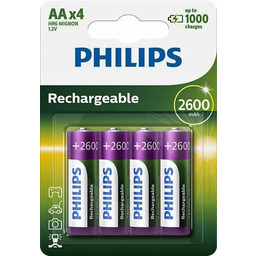 4x akumulatorki Philips R6/ AA Ni-Mh 2600mAh