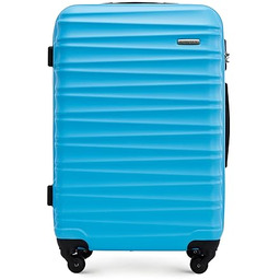 Komplet walizek z ABS-u z żebrowaniem niebieski