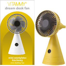 VITAMMY DREAM DESK FAN ŻÓŁTY Mini wentylator biurkowy