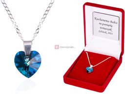 Zawieszka SWAROVSKI "Serce Oceanu" na łańcuszku DEDYKACJA -