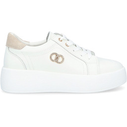 Skórzane sneakersy damskie - FILIPPO DP6721/25 BIAŁE