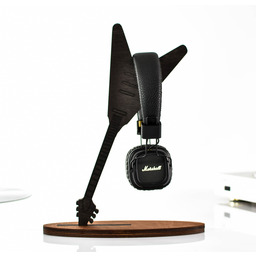 Wieszak słuchawki stojak drewniany gitara muzyka ekspozytor drewno