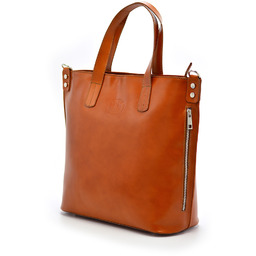 Stylowa torebka skórzana shopper na ramię