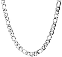 Srebrny łańcuch figaro naszyjnik męski ze stali