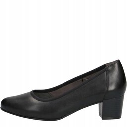 Czarne czółenka damskie Caprice 9-22308-29 skóra klocek r.36