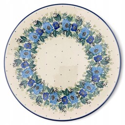 Talerz obiadowy, płytki Wianek 25 cm dek. 2839