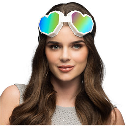 Okulary imprezowe Festilove białe serca