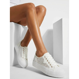 Damskie białe sneakersy Ariadne Mesh  przewiewne trampki