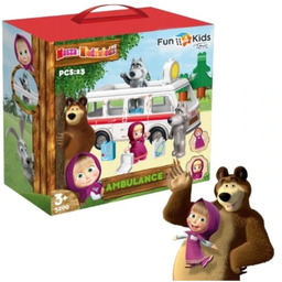 Klocki Konstrukcyjne Masza I Niedźwiedź Ambulans 23 Elementy