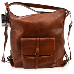 Vera Pelle Damska duża Torebka skórzana listonoszka plecak