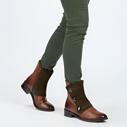 Maciejka Brązowe Botki Eleganckie Skórzane Buty Damskie