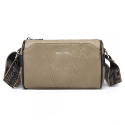 Khaki Owalna Torebka Cylider Crossbody Skórzana Ollow