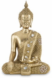 Figurka dekoracyjna siedzący Budda złoty 29,5x19x14,5 157898