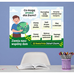 Co mogę zrobić dla ziemi?- naklejka na ścianę