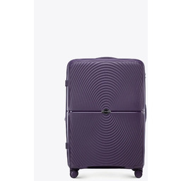 Duża walizka z polipropylenu w okręgi fioletowa
