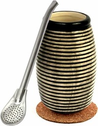 Zestaw z kubkiem ceramicznym do herbaty Yerba Mate