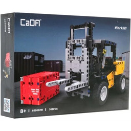 CADA Klocki plastikowe Forklift Wózek widłowy z kontenerem
