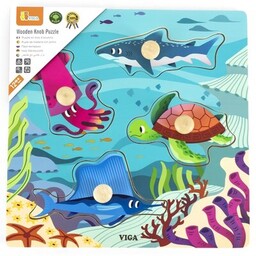 VIGA Puzzle Pierwsze puzzle z uchwytami: Zwierzęta Morskie