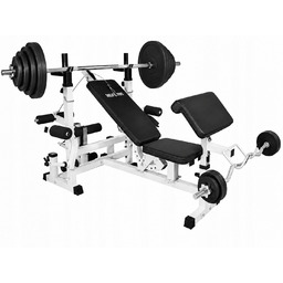 Ławka do wyciskania 6w1 biała 130 kg