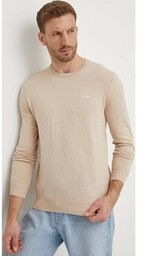 Guess sweter z domieszką jedwabiu BENJAMIN kolor beżowy