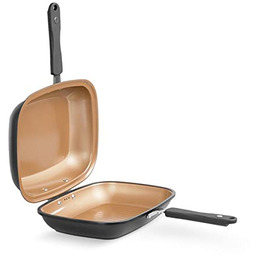 LIVINGTON Black Doubletta patelnia dwustronna gotowanie, pieczenie, grillowanie