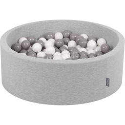 KiddyMoon Suchy Basen 90X30cm/300Piłek 7Cm, Okrągły Miękki Basen