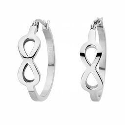 Srebrne kolczyki koła z symbolem nieskończoności