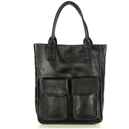 Torebka skórzany shopper bag z kieszeniami - MARCO