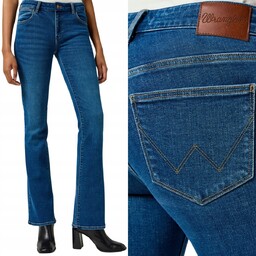 Wrangler BOOTCUT Vintage Worn ROZSZERZANE DAMSKIE SPODNIE JEANSOWE