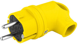 Wtyczka gumowa kątowa 16A 230V żółta Schuko 8895