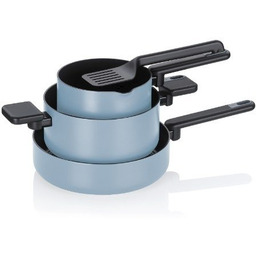 KELA-Zestaw 3 garnków 5el. dymny błękit Miira