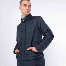 Męska kurtka z nylonu pikowana granatowa