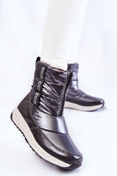 Damskie Śniegowce Big Star KK274391 Ciemnoszare-39