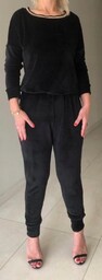 Kombinezon Damski Czarny Welur Plus Size