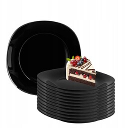 Talerze deserowe szklane talerzyki Altom Design Black Harmony