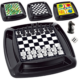 Woopie Zestaw 4W1 Gry Planszowe Warcaby, Szachy, Chińczyk,