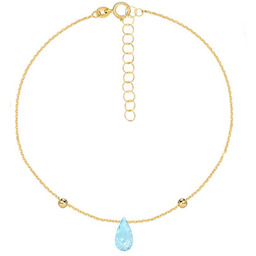 złota bransoletka 375 kropla z Topazem 9kt