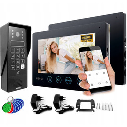 Wideodomofon Wideofon WiFi Telefon Dwa Monitor Kod brelok